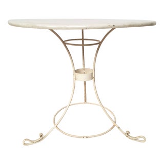 Vintage White Enamelled Metal Table, 1950s For Sale