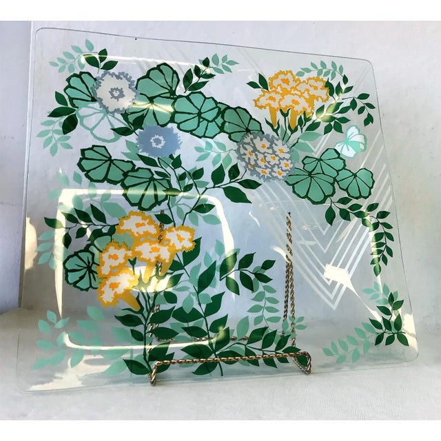 Beautiful and rare 1960's Vintage glass serving tray/dish separated into 4 compartments. Designed by award-winning artist...