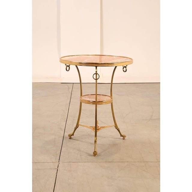 Mid 20th Century Neoclassical Style Pair of Marble Top Gueridon Side Tables For Sale - Image 16 of 18