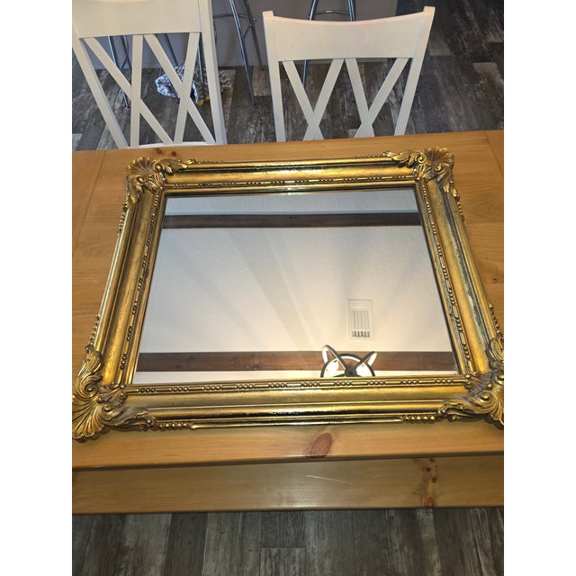 French Victorian Style Golden Ornate Wall Regal Mirror 35x29 Gold color