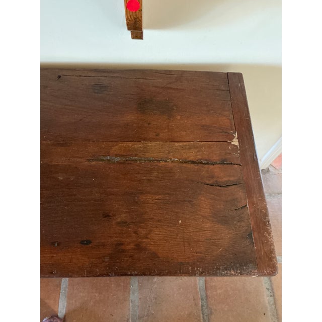 1990s Rustic Farmhouse Solid Wood Console Table With Drawers For Sale - Image 4 of 5