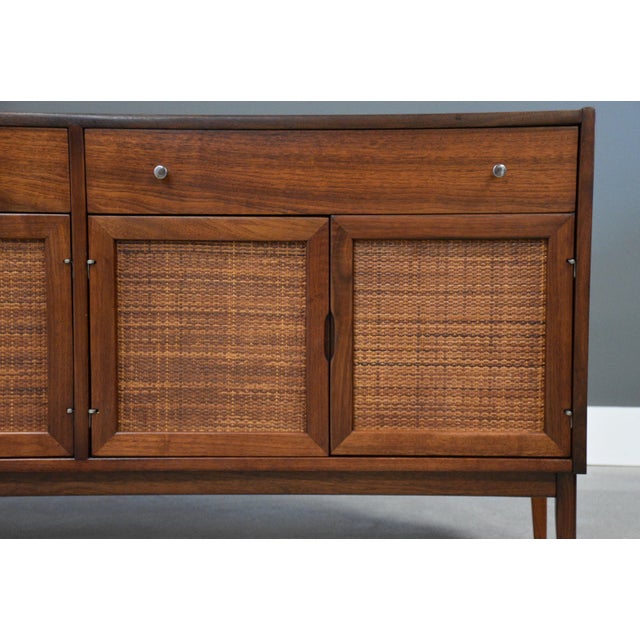 Refinished Walnut Mid Century Credenza by Jack Cartwright for Founders For Sale - Image 9 of 10