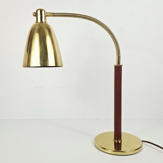 Table Lamp in Brass and Leather by Josef Frank for J.T. Kalmar, 1950s For Sale - Image 18 of 18