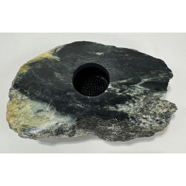 Stone Gray Organic Cut Stone Votive Holder For Sale - Image 8 of 9