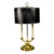 Mid-Century French Regency Neoclassical Bouilette Table Lamp & Reptile Embossed Black Shade For Sale