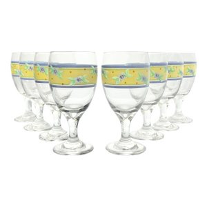 1990s Pfaltzgraff “Summer Breeze” Iced Tea or All Purpose Glasses - Set of 8