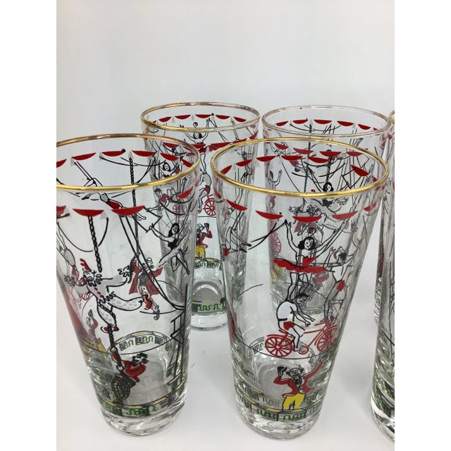Libbey Glass Co. Vintage Libbey Glass Co. Circus Highball Glasses - Set of 6 For Sale - Image 4 of 7