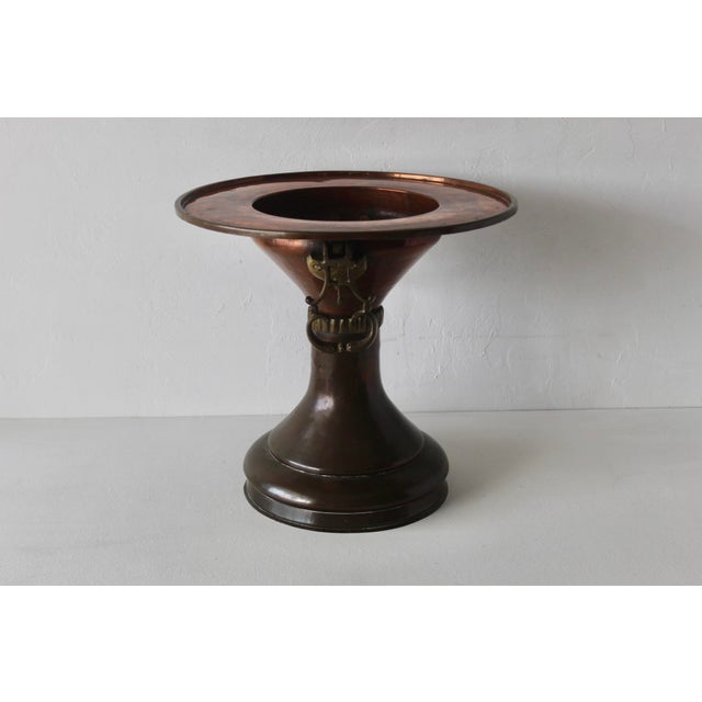 Copper Vintage Ottoman Turkish Style Copper Brass Brazier Planter Side Table For Sale - Image 8 of 14