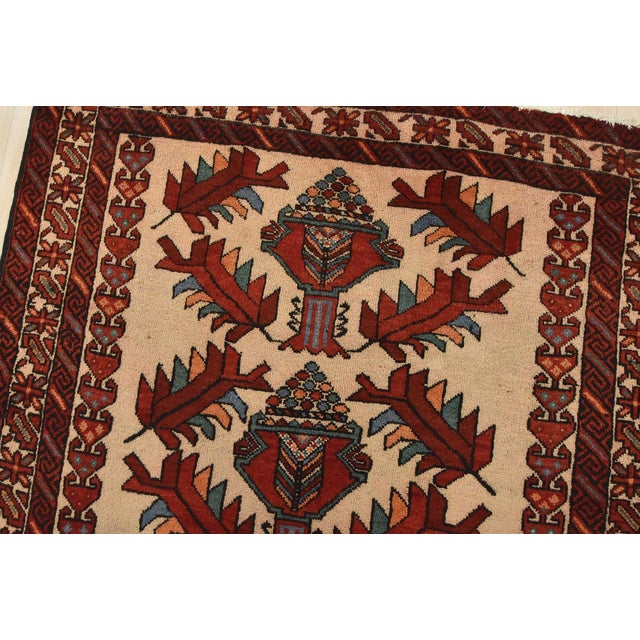 Baloch Rug 3’4” X 6’4” Beige Wool Vintage Tribal Hand-Knotted Oriental Carpet For Sale In Philadelphia - Image 6 of 12