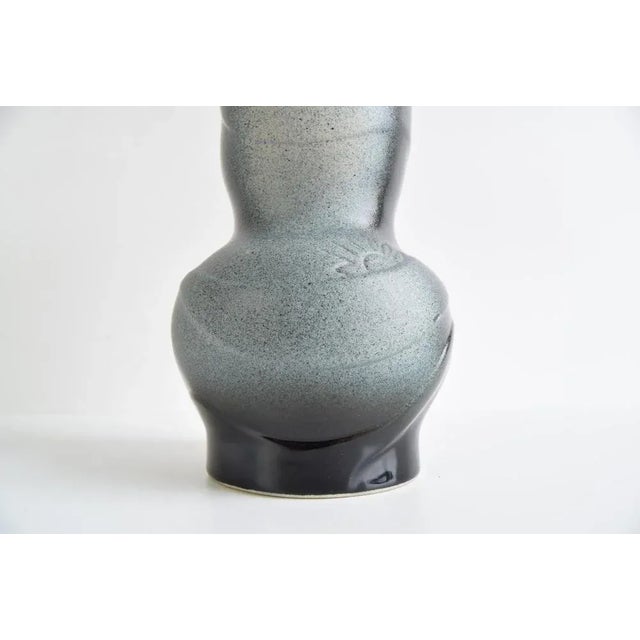 Black Ceramic Vase, Czechoslovakia, 1960s. For Sale - Image 8 of 13