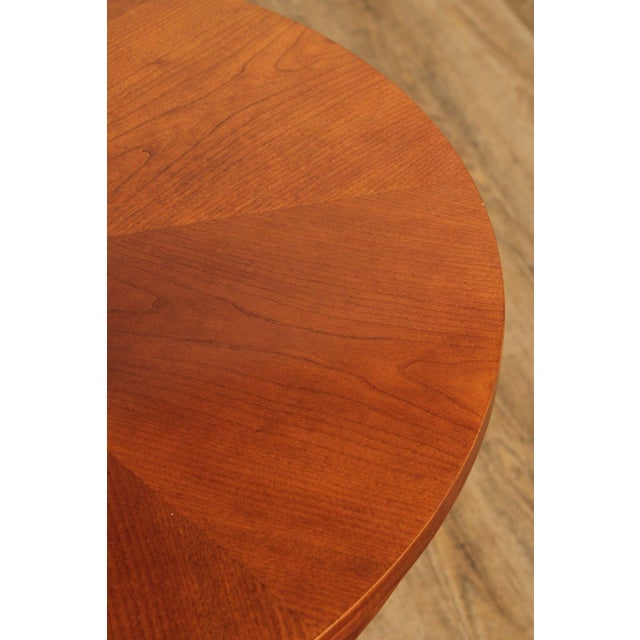 2000 - 2009 Ethan Allen Medallion Collection Round Cherry Pedestal Side Table For Sale - Image 5 of 18