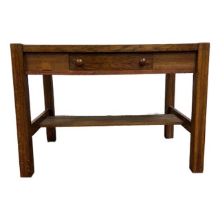 Antique Hough Bros Stickley Style Mission Arts & Crafts Style Quarter Sawn Desk For Sale