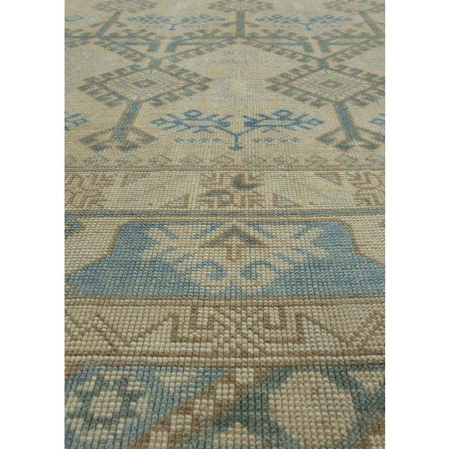 Early 21st Century Cream & Blue Turkish Vintage Rug 6'4" x 9'8" For Sale - Image 5 of 9