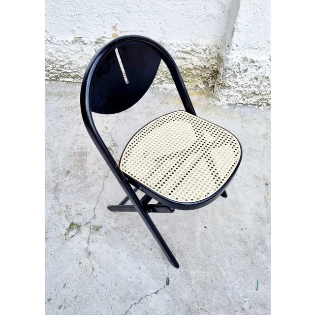 Mid-Century Folding Wooden Chair in the style of Achille Castiglioni, Italy, 1970s For Sale - Image 9 of 13