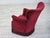 Vintage Danish Lounge Chair in Cherry-Red Furniture Velour and Oak, 1960s For Sale - Image 11 of 16