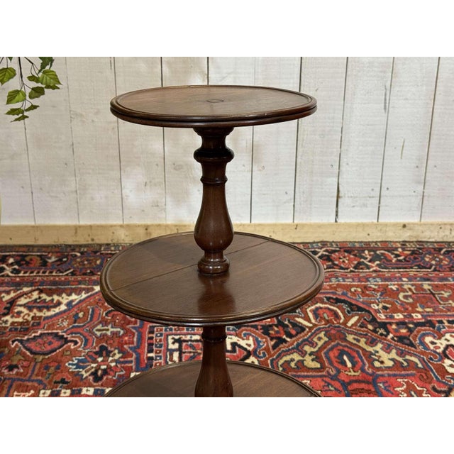 Wood 19th Century Three-Tiered Mahogany Side Table For Sale - Image 7 of 11