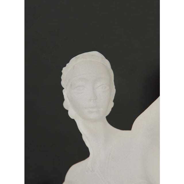 Italian Lucite dancing ballerina in Art Deco style performs attitude pose on a clear acyclic base. Weight: 3.32 lbs...