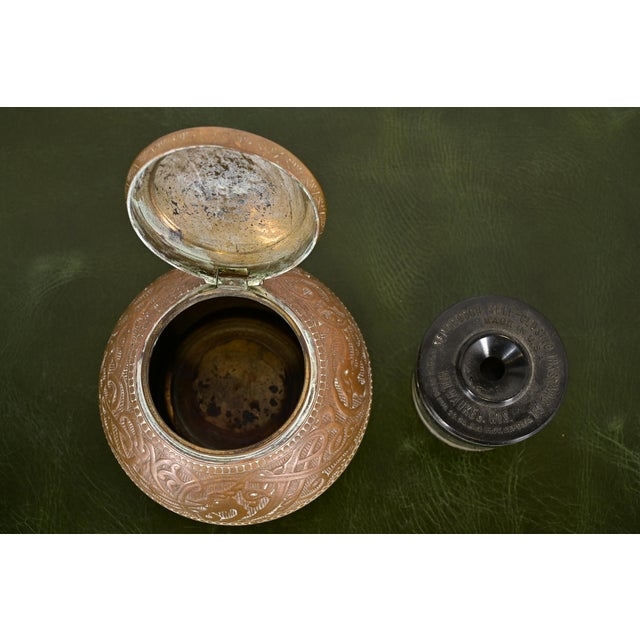 Metal Marshall Field & Co. Antique Viking Bronze Inkwell, Circa 1910 For Sale - Image 7 of 13