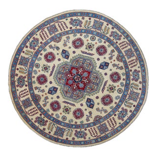 Oriental Hand Knotted Round Rug 8'4" x 8'2" #17100 For Sale