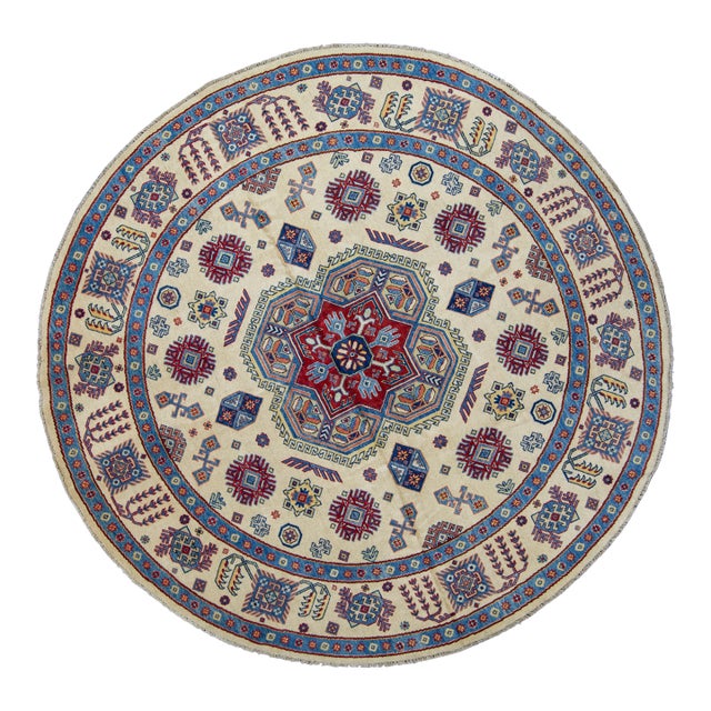 Oriental Hand Knotted Round Rug 8'4" x 8'2" #17100 For Sale