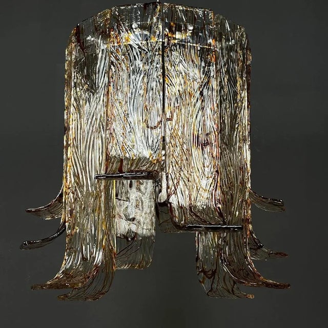 Large Vintage Murano Glass Chandelier from AV Mazzega, Italy, 1970s For Sale - Image 11 of 13
