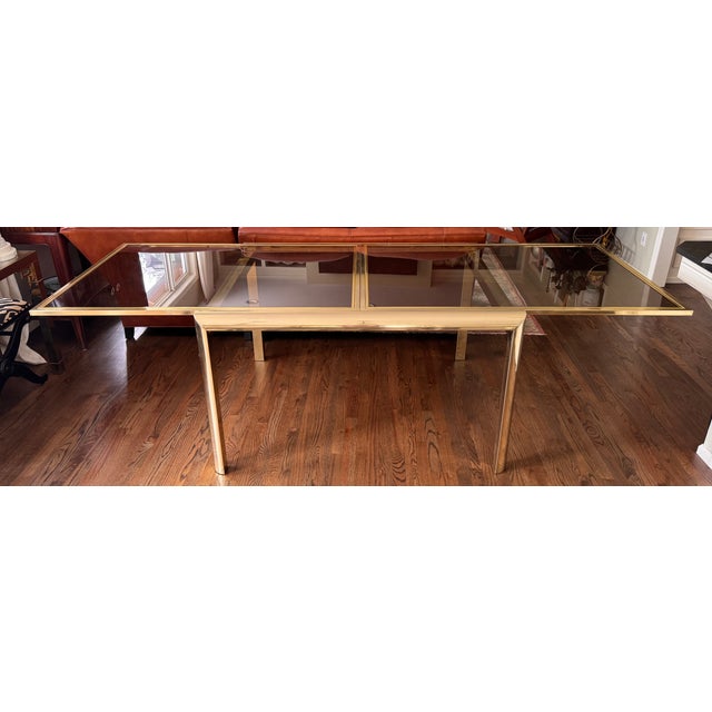 Vintage Expandable Mastercraft Brass Dining Table For Sale - Image 11 of 11