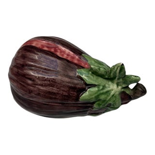 1980s Vintage Vietri Eggplant Dish With Lid For Sale