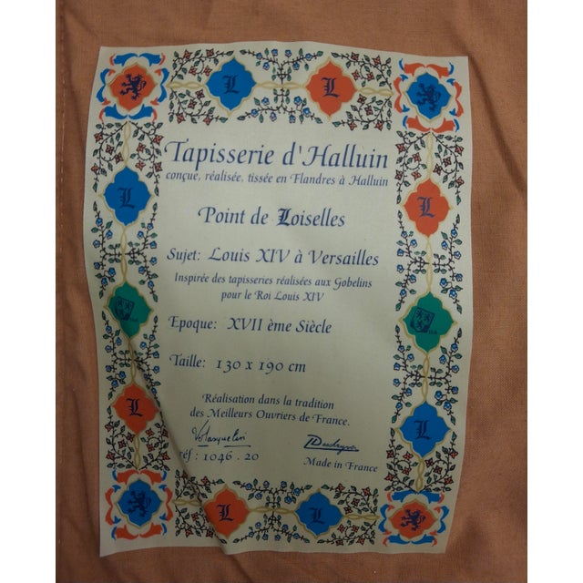 20th Century Tapisserie d'Halluin France Aubusson Style Tapestry For Sale - Image 12 of 12
