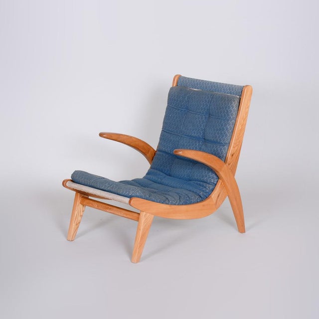 Set of Mid-Century Upholstered Ash Lounge Chairs attributed to Jan Vaněk, Former Czechoslovakia, 1950s For Sale - Image 15 of 18
