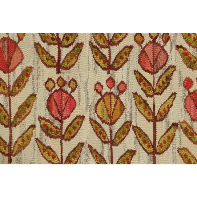 Rug & Kilim Vintage Egyptian Kilim With Pink and Green Florals - Rug & Kilim For Sale - Image 4 of 7