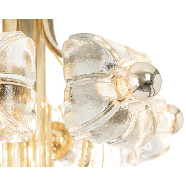 Large Brass and Crystal Glass Pendant by Sische, Germany, 1970s For Sale - Image 6 of 11