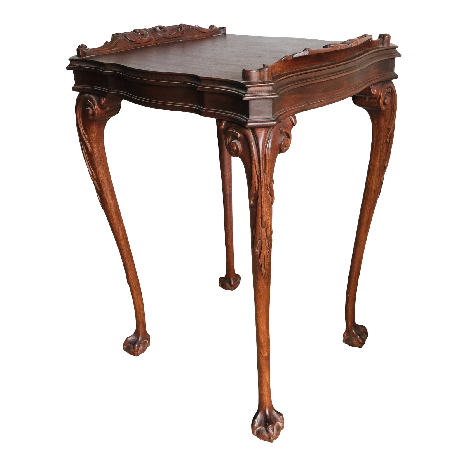 Antique 1940s Ball & Claw Mahogany Side Table Chairish