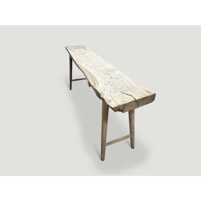 Andrianna Shamaris Long St. Barts Teak Wood Console Table For Sale - Image 16 of 18