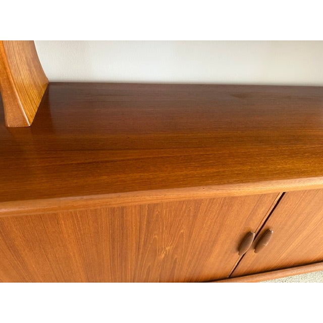 Mid-Century Modern Mid-Century Modern Teak Credenza & Hutch For Sale - Image 3 of 4