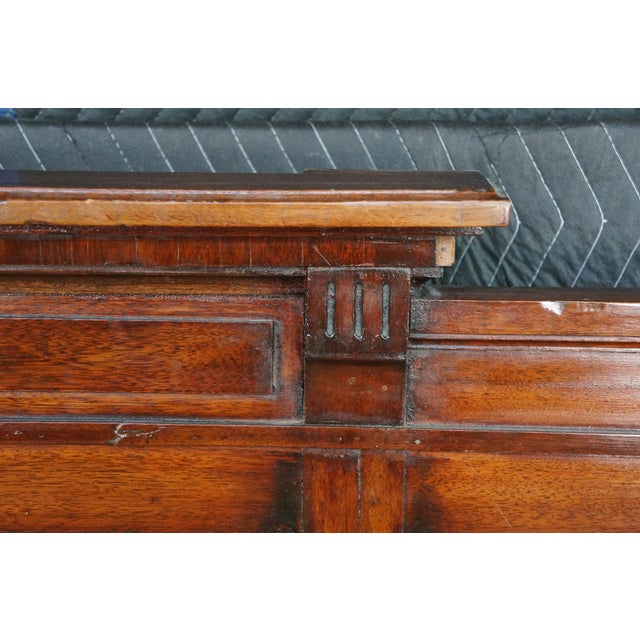 Antique Edwardian Neoclassical Style Mahogany Fruitwood Inlaid Bed Frame For Sale - Image 12 of 18