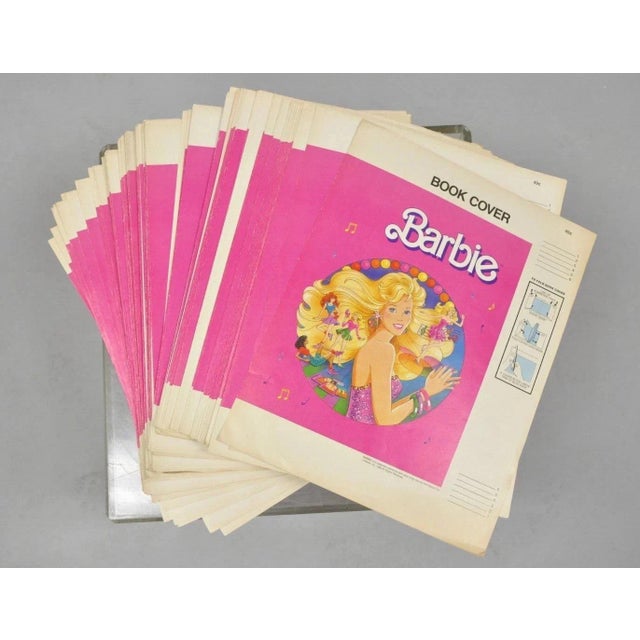 Vintage 1989 Barbie Mattel Original Pink Paper Book Covers Nos - Many Available For Sale - Image 10 of 12