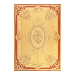 Pasargad DC Beige Color Fine Hand Knotted Abusson Rug For Sale