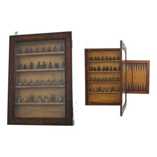 Maitland Smith Wall Hanging Chess Game Board Cabinet For Sale