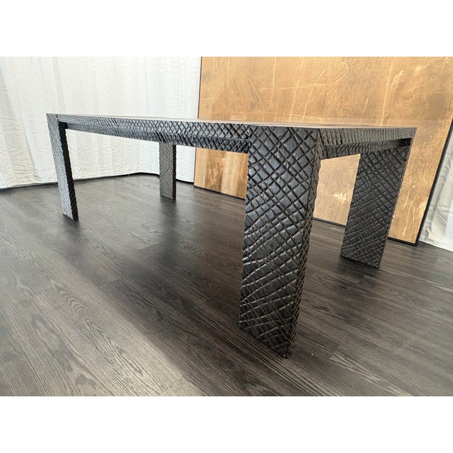 2010s Rh Kendari Rectangular Dining Table – 84" Timothy Oulton | Solid Hand-Carved Suar Wood | Discontinued Rh Collection For Sale - Image 5 of 18
