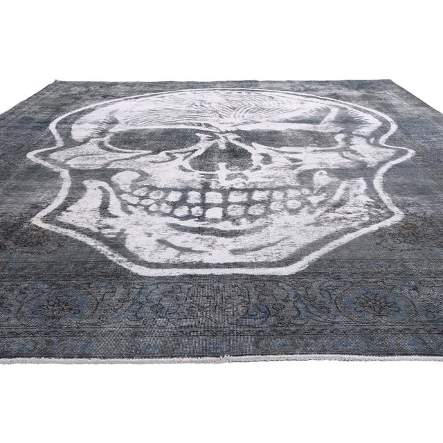 Vintage Skull Rug Inspired by Alexander McQueen - 9'8" X 13'1" For Sale - Image 4 of 12