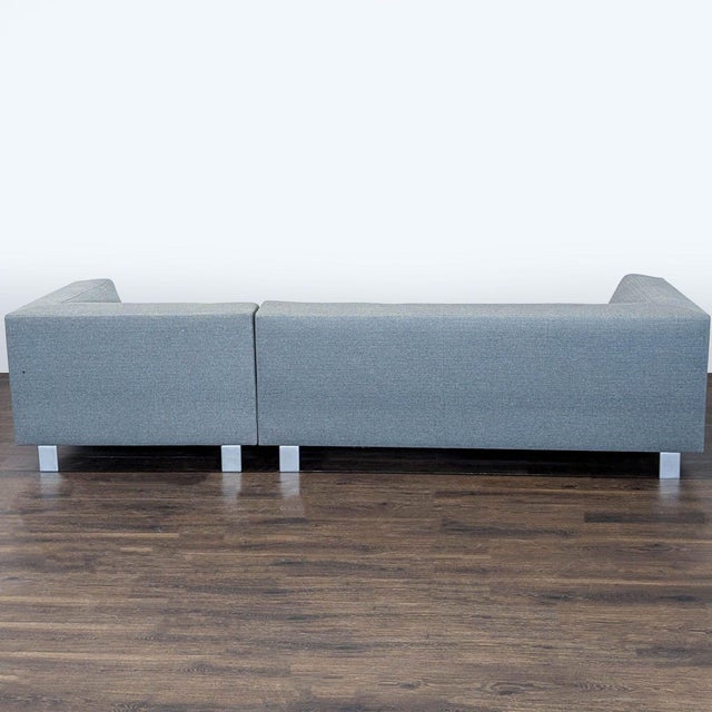 2010s Room and Board Chelsea Modern Gray Sectional Sofa With Ottoman For Sale - Image 5 of 8