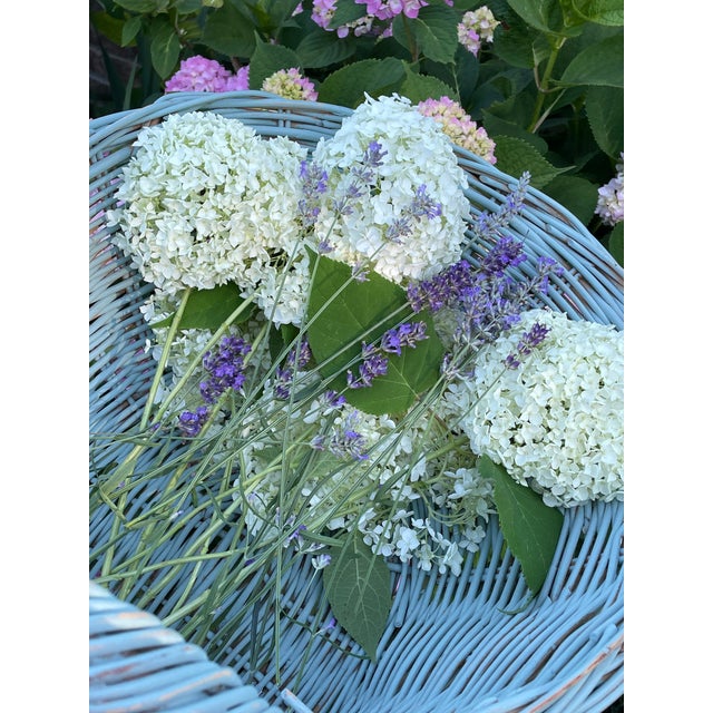 Vintage Large Wicker Gathering Harvest Basket For Sale - Image 12 of 12