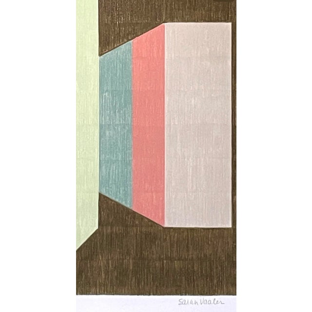 Contemporary Geometric Color Pencil Drawing With Brown For Sale - Image 3 of 6
