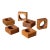 Mid Century Modern Solid Teak Napkin Rings, Set of 6 For Sale
