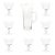 1950s Vintage Mid-Century Etched Wheat 8-Piece Cocktail Martini Liquor Pitcher Glasses Set For Sale