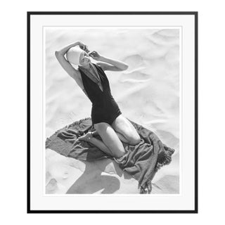 Toni Frissell 'Girl on the Beach' Archival Pigment Print Framed in Black For Sale