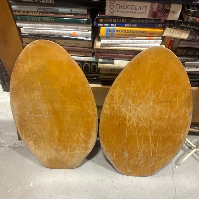 Red Pair Wooden Vintage Skimboards For Sale - Image 8 of 8
