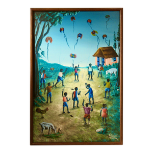 Bourmont Byron Children Flying Kites 1963 Painting