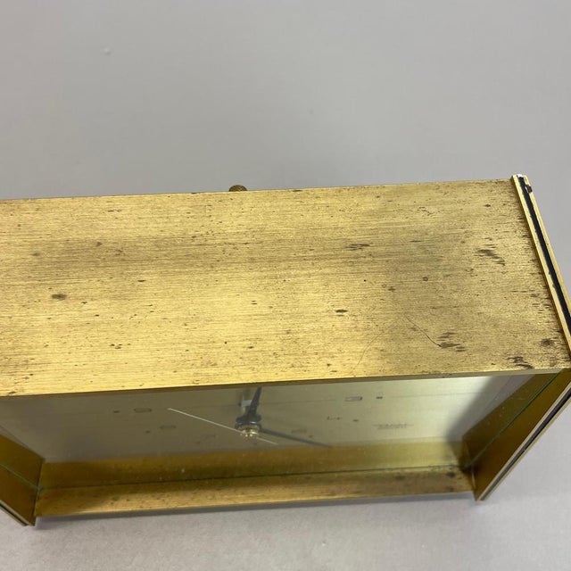 Gold Vintage Hollywood Regency Brass Table Clock from Diehl Electro, Germany, 1960s For Sale - Image 8 of 18