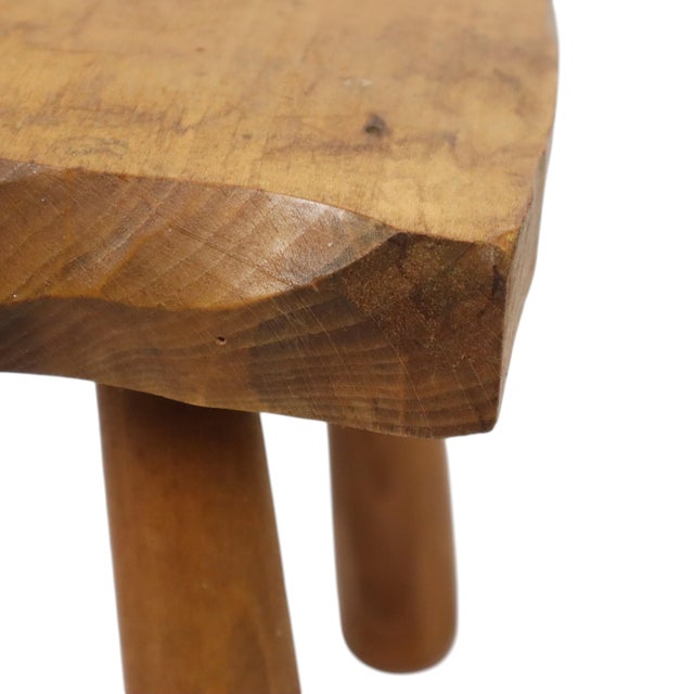 Brutalist Rustic Wood Milking Stool, 1950s For Sale - Image 10 of 18